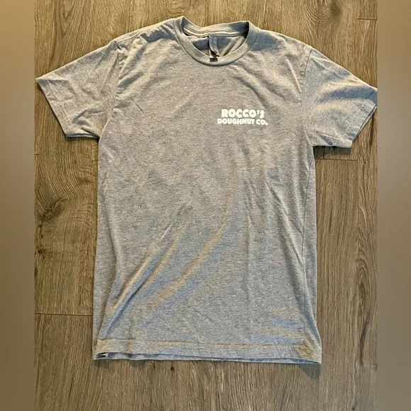 Rocco’s Doughnut Co. Logo T-Shirt – Size Small gray unisex men’s women’s NWOT - Picture 1 of 4